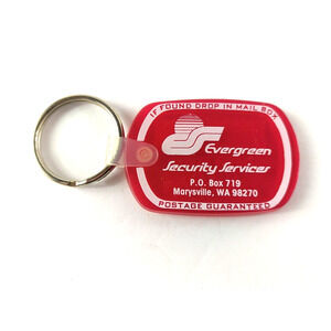 Evergreen Security Services Marysville Washington Rubber Vintage Keychain